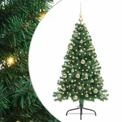Vidaxl Umjetna preddekorirana božićna jelka Zelena 150 cm PVC