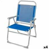 Stolica za za plažu Aktive Gomera Plava 48 x 88 x 50 cm Aluminij Sklopiv (4 kom.)