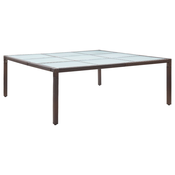 Vrtni blagovaonski stol smedi 200 x 200 x 74 cm od poliratana