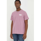 Majica kratkih rukava Levis za muškarce, boja: ružičasta, s tiskom