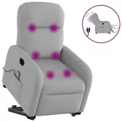 Vidaxl vidaXL Električni masažni stol z dvigalom, nagibni, siv