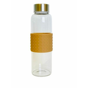 Flashqua Steklenička iz borosilikatnega stekla 350ml s silikonskim ovitkom v elegantni embalaži, rjava