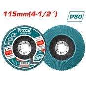 TOTAL Lamelni brusni disk 115mm za metal, P80, zirconium