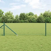 vidaXL vidaXL Ogrodje s stebri Zelena 0.6 x 100 m Jeklo s PVC premazom, (5000095348)