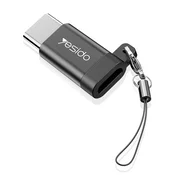 OTG adapter Yesido GS04 Micro-USB v USB-C 480Mbps, Plug and Play - črn