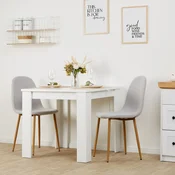Homestyle4U Jedilniški stol, komplet, 44x88x45.5 cm, siva, oblazinjen