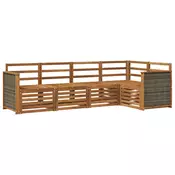 Sekcijska garnitura 4 pcs Prirodna Cvrsto drvo akacije