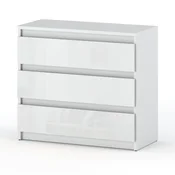 shumee HIT Predalnik s 3 predali 80 CM mat bela/sijajno bela