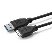USB A na USB Micro B 3.2 Gen 1, 0,5m črn, M-M