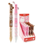 Dvobarvni kemični svinčnik M&G 0,7 mm Soft Animals (modro in rdeče polnilo)