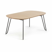 Raztegljiva jedilna miza v hrastovem dekorju v naravni barvi 90x140 cm Novac – Kave Home