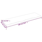 Vidaxl Kopalniški pult 100x30x2 cm neobdelan trden les