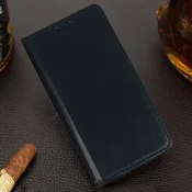Infostyle Preklopna torbica special za Xiaomi Redmi Note 12 5G Temno modra/Naravno usnje + TPU silikon