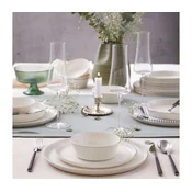 24-delni jedilni set, bel/srebrn/porcelan