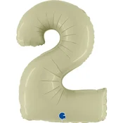 shumee Folija balon številka 2, satenasto olivne barve, 102 cm, Grabo