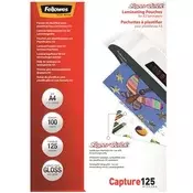 Laminacijska folija za vruće laminiranje, 125 mikrona, A4, SuperQuick, sjajna, 100 listova, FELLOWES 5440101
