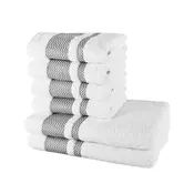 Set 6 bombažnih kopalnih brisač in brisač Ates white EMI