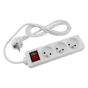 Eco light Podaljšek s 3 vtičnicami 1,5 m z/brez stikala, bel