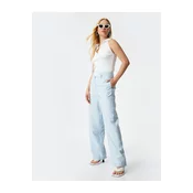 Koton Melis Agazat X Cotton - Viscose Blend Wide Leg Trousers.
