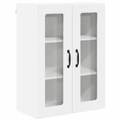 Vidaxl Stenski stekleni omarica PORTO Bela 60 x 31 x 80 cm