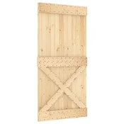 Vidaxl Drsna vrata NARVIK Naravna in črna 100 x 210 cm (213,5 cm)