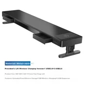 Luwei Postolje za monitor, 98.5x20x15.8 cm, Crno