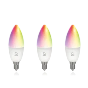 Deltaco SMART HOME SH-LE14RGB LED žarulja, E14, svijeca, WIFI, 5 W, šarena + bijela, prigušiva, 3 kom/pakiranje
