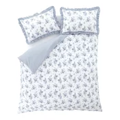 Bela/modra enojna posteljnina 135x200 cm Lucie Floral Frill – Catherine Lansfield