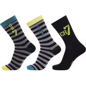 Cr7 BOYS SOCKS 3-PACK, nogavice o., siva 8470-80