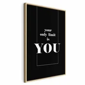 Slika - Key to Success (1-part) - Black and White English Inscriptions 40x60 U prirodnom drvenom okviru