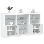 Vidaxl Komoda z LED lučkami bela 181,5x37x100 cm