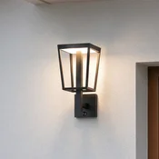 Zunanja LED-stenna svetilka Lucande Lynx, 35,5 cm, črna, s senzorjem - Sodobni - črna, bela - Kovina