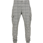 AOP Glencheck Cargo Jog Pants White/Black