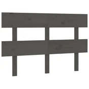 Vidaxl Posteljno vzglavje sivo 124x3x81 cm trdna borovina