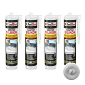 IsolBau Sanitarni silikon svetlo siv Sanitär Silikon 4 x 300ml