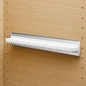 Fiksni obešalnik za kravate, model D, 432 x 48 x 52 mm, aluminij/um. masa bela