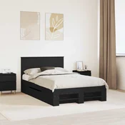 Vidaxl Konstrukcija postelje Črna 137 x 203 cm Konstruiran les