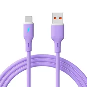 INF 66W USB Type-C kabel za hitro polnjenje mobilnih telefonov - silikonski kabel Purple, (5000276642)