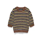 VERO MODA Pulover VMCELLA svetlo modra/karamel/temno rjava/svetlo zelena