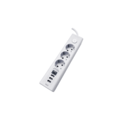 Well Razdelilec 220V 1/3 3m + stikalo; 3xUSB-A + 1xUSB-C , bela barva, IP20, 16A