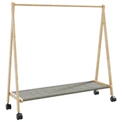 Stalak za odjecu s policama i kotacima 106x34x106,5 cm bambusa