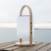 Lumisky LED namizna svetilka na baterije Woody Play, bela/rjava, višina 39 cm, les - Sodobni - bela, rjava - Plastika