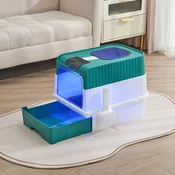 Toalet za macke Fully Enclosed sa UV sterilizacijom Zeleni 48x35x36 cm