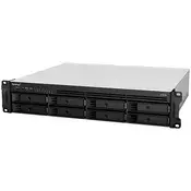 Synology RackStation RS1221RP+; Rack 2U, 8-bay 3.5/2.5 SATA HDD/SSD, AMD Ryzen V1500B 4-core 2.2GHz; 4GB DDR4 ECC SODDIM,2x Memory slots; 4x RJ-45 1GbE LAN Port; 2xUSB 3.2; eSATA port; PCI Gen2x8 slot (x4 link); 11.7 kg; 3yr w - RS1221RPPLUS