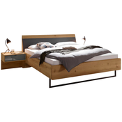 Dieter Knoll POSTELJNA GARNITURA 200 cm x 180 cm , steklo, tekstil, leseni material, les hrast bianco, lava siva