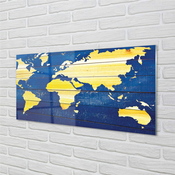 tulup.si Stenska plošča za kuhinjo Zemljevid na modrih desk 125x50 cm