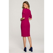 Style Ženska midi obleka Clarine S313 sliva XL