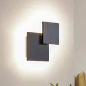 Lucande LED stenska svetilka Elrik, črna, višina 27 cm, kovina - Hodnik - Sodobni