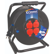 COMMEL Produžni kabl sa motalicom HEAVY DUTY LINE, H05RR-F 3G2.5 - C0932, Plasticna motalica, crna., Monofazna, 4