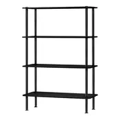 Črn regal v hrastovem dekorju 80x127x35 cm Teidi – noo.ma